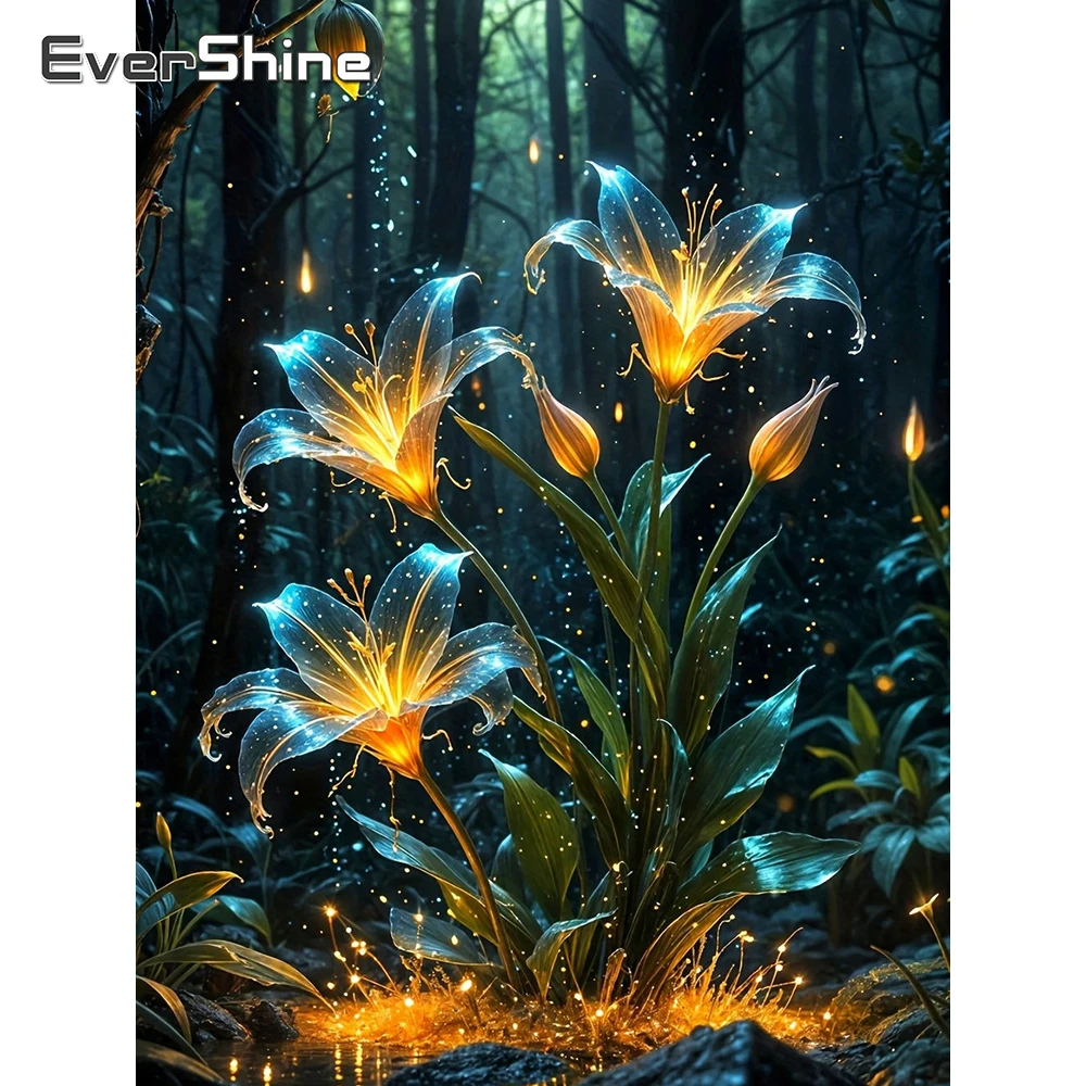 Evershine Diamant Stickerei Lilie Mosaik Blume Bild Von Strass Kunst 5D DIY Kit Einzigartige Malerei Wald Dekor Für Zuhause