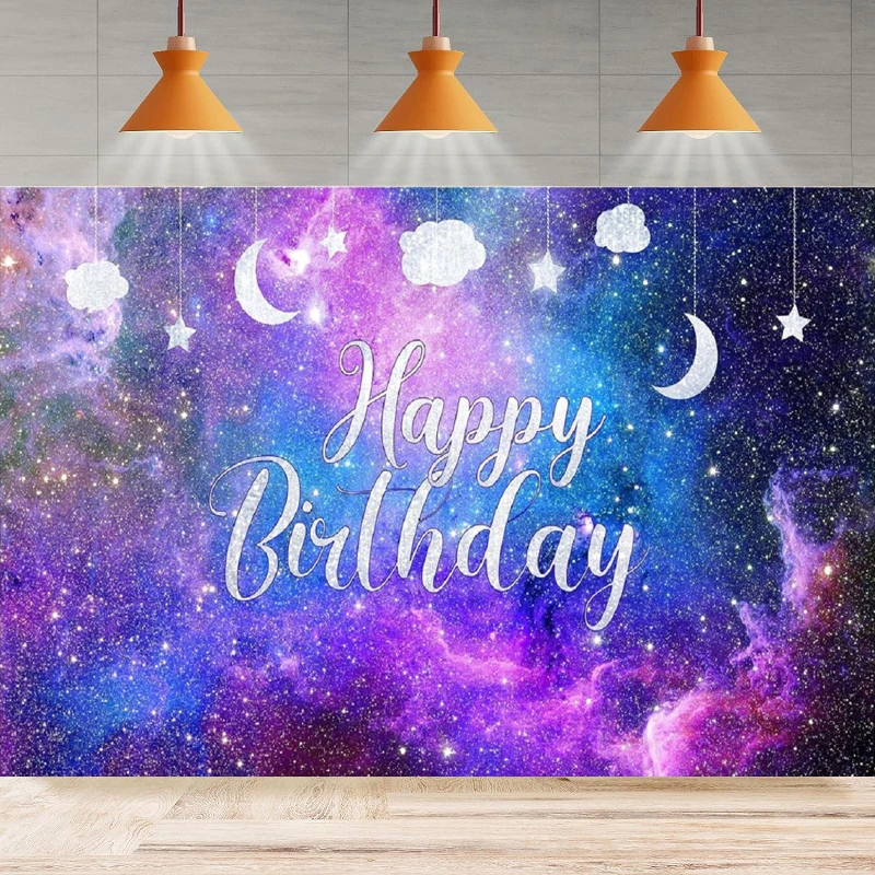 Space Photography Backdrop Cosmic Galaxy Background Starry Universe Nebula Stars Background Party Backdrop Wall Banner Decor