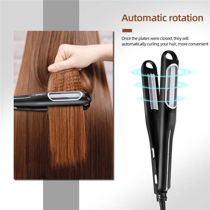 

Professional Wave Hair Styler Automatic Rotating Ceramic Corrugated Curling Iron Volumizing Fluffy Waver Salon Styling Tools