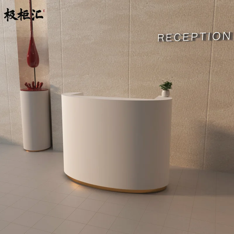 Small information desk Exhibition hall Service desk Reception desk Simple modern paint checkout page Clothing store Reception we