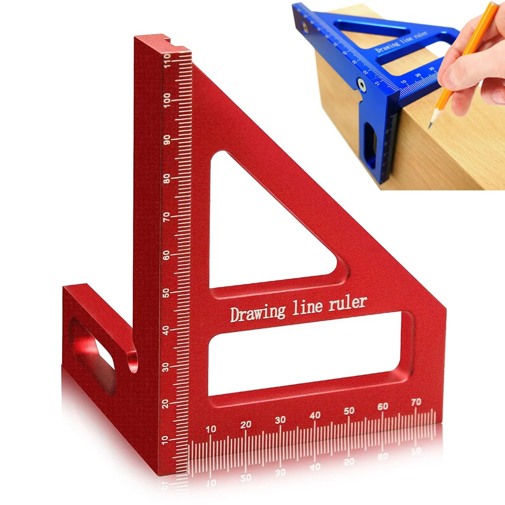 

Woodworking Square Protractor Aluminum Alloy Miter Triangle Ruler High Precision Layout Measuring Tool for Engineer Carpenter