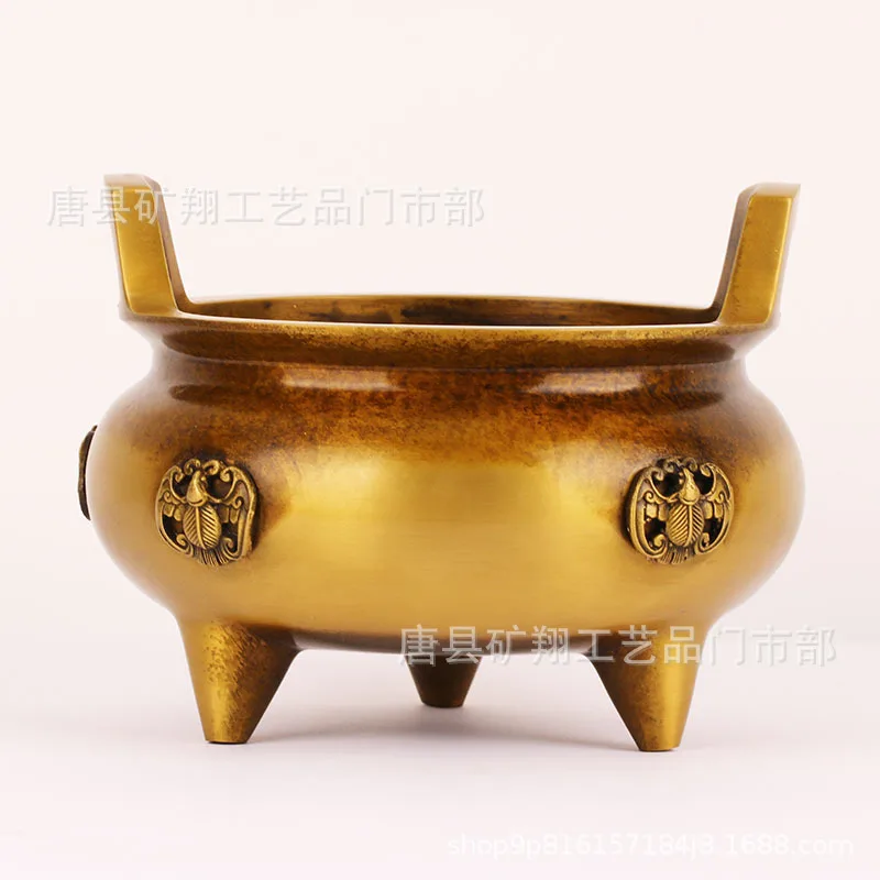 Five Blessings Ornament, Three-Legged Double-Ear , Bat-Shaped Burner, Incense Holder