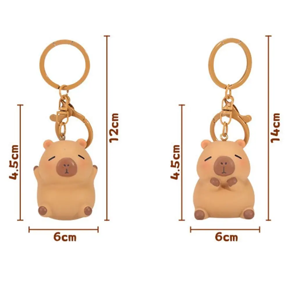 Creative Cute Animals Capybara Keychain Cartoon Plush Doll Plush Couple Keychains Sweet Bag Decoration Hanging Decoration
