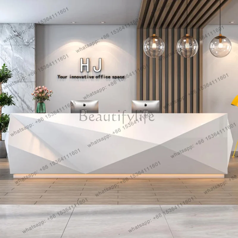 LJY Trendy Display Reception Desk Modern Beauty Nordic Reception Desk Vintage Luxury Salon Aesthetic Bancone Commercial Furnitur