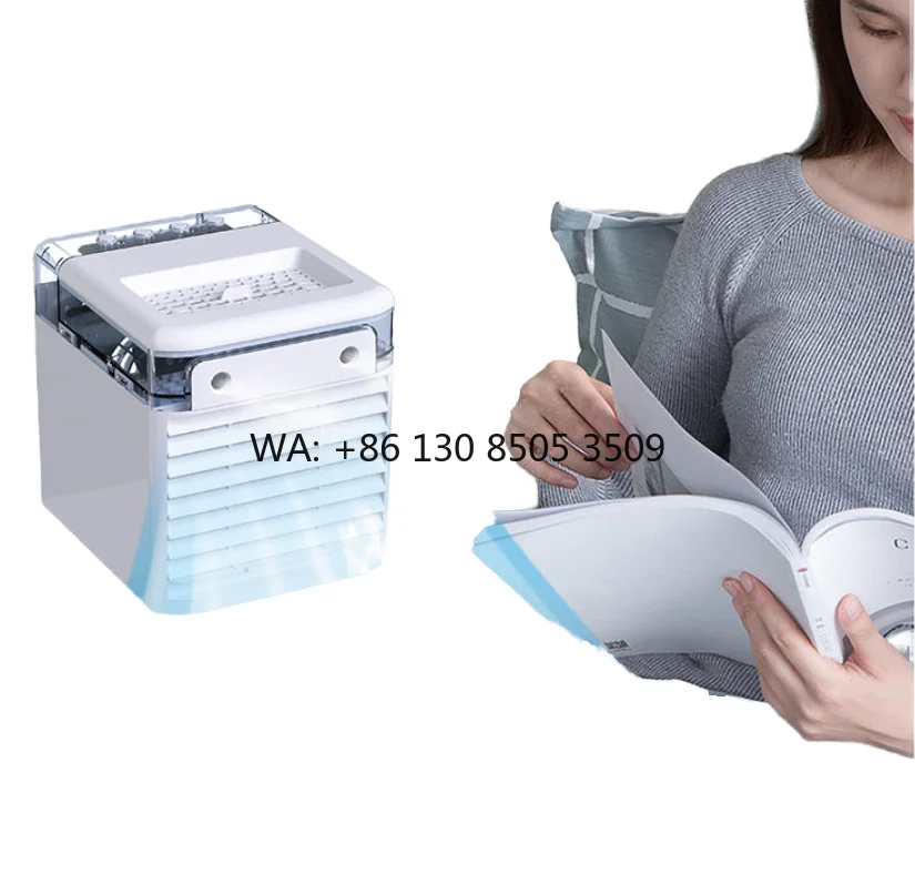 

Portable Mini USB Charging Air Conditioner Water Mist Household Use Small Water Desktop Cooler Fan