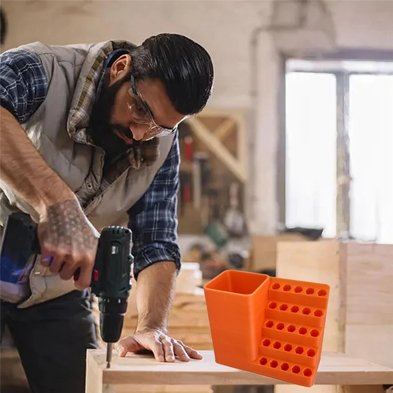 -ABAB Screw Bit Holder Storage Tool Box For Screwdrivers& Drills, Toolbox With Power Drill Mounting Space Included