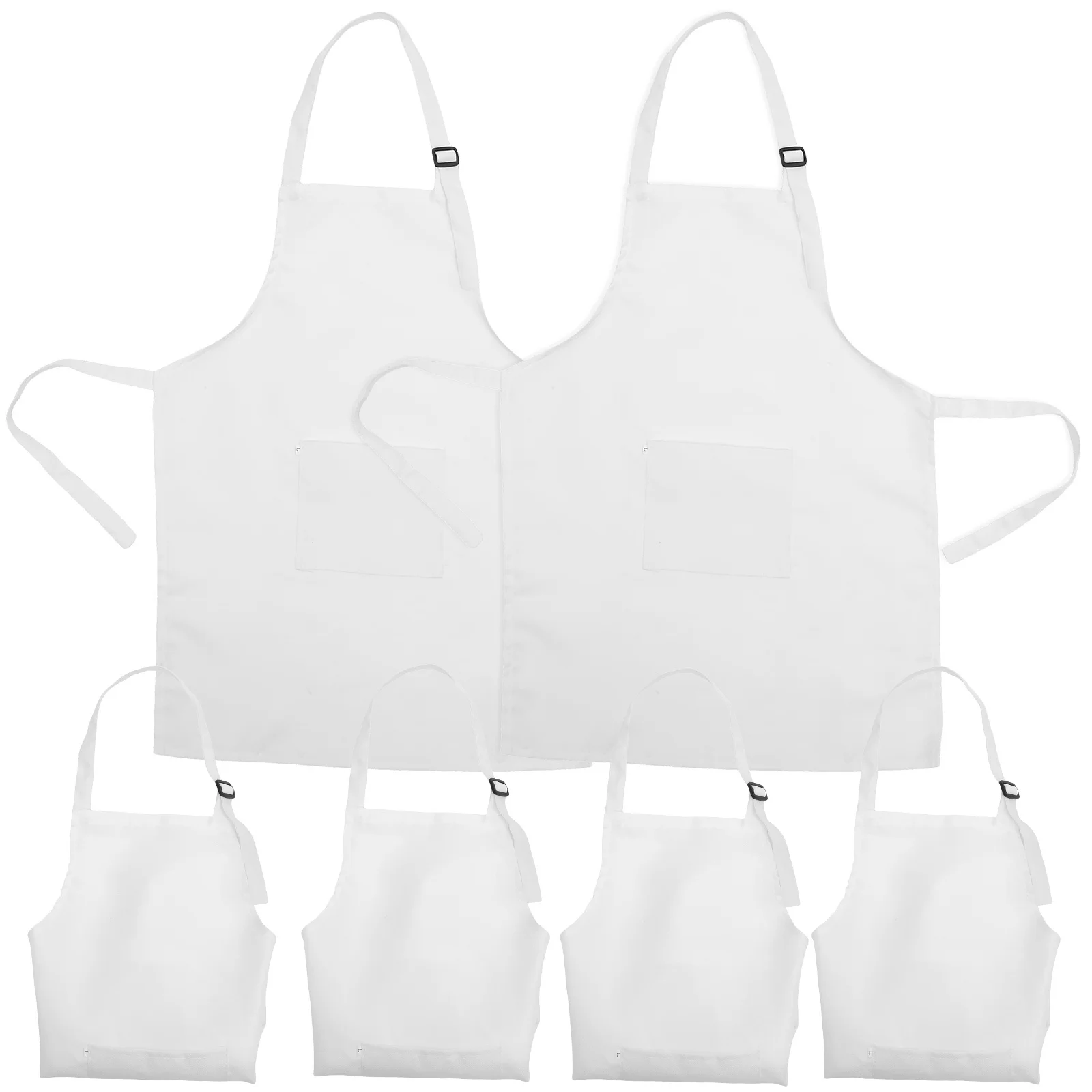

6Pcs Kids Adjustable Painting Apron Multi-Function Toddler Polyester Drawing Apron Comfortable Wear for Creative Activities