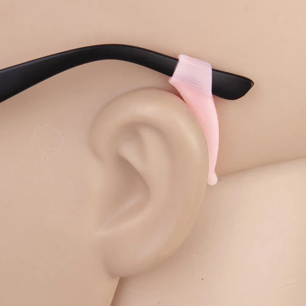 

Pair Black Silicone Anti-Slip Ear Hooks Healthy Comfortable Glasses Holders Eyeglass Temple Tips for Outdoor Sports Traveling