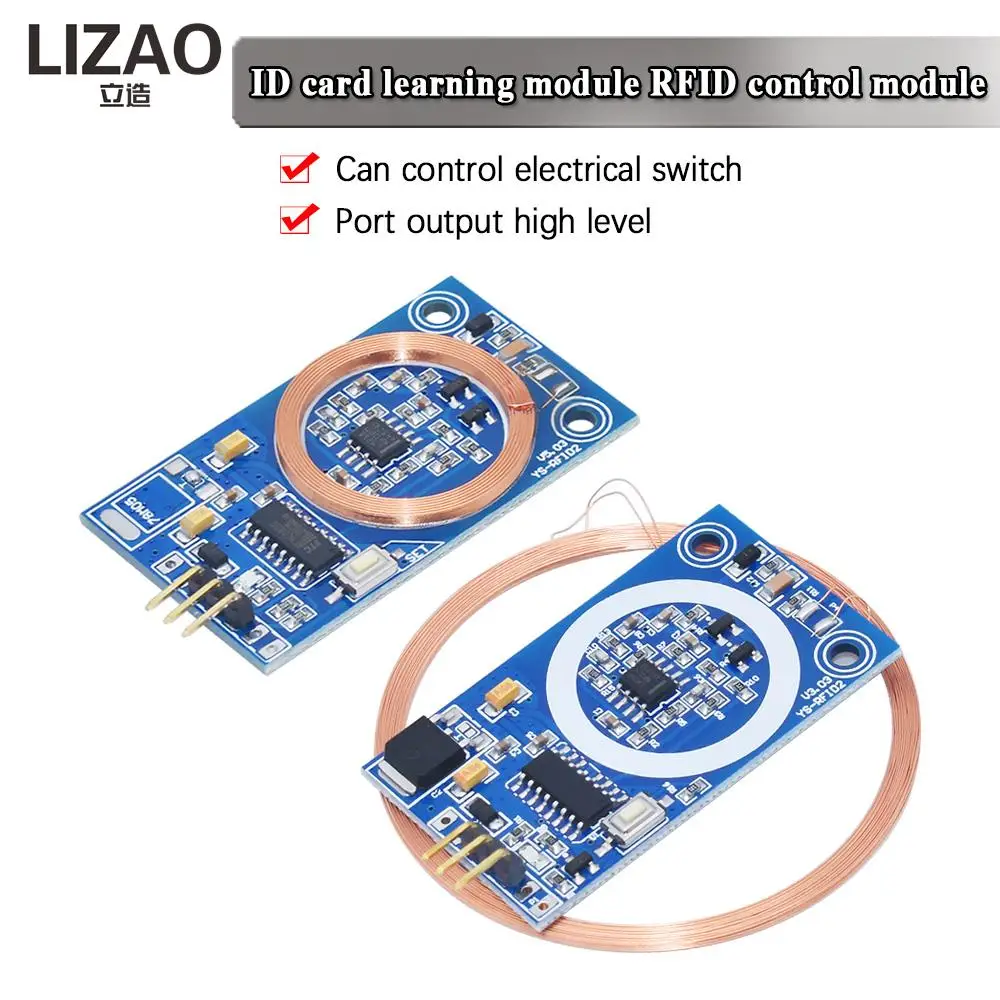 LIZAO TK4100 125KHz RFID Reader Module ID Card Read 5V 12V UART IO for Access Control System DIY Modification