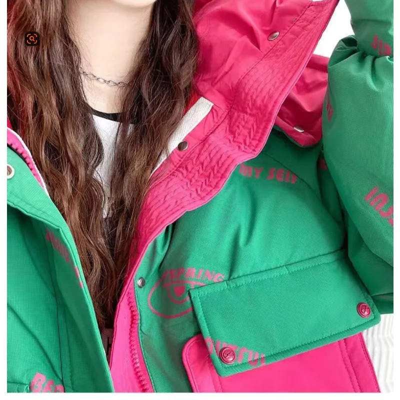 Outerwear New National Standard 90 White Duck Down High-end Down Jacket Short Dopamine Hooded Fashionable Trendy Thick Warm Coat