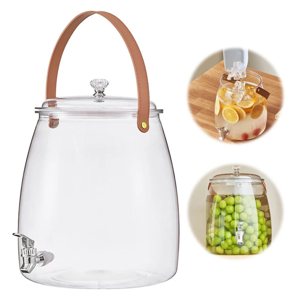 

PET 5L Beverage Dispenser with Stainless Steel Spigot Cold Kettle Dispenser Drink Jar for Bar Home