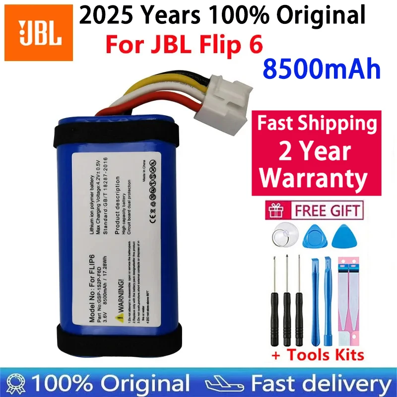 2025 8500mAh 100% Original New GSP-1S2P-F6D High Quality for JBL Flip 6, Flip6 Special Edition battery Batteries Bateria Tools