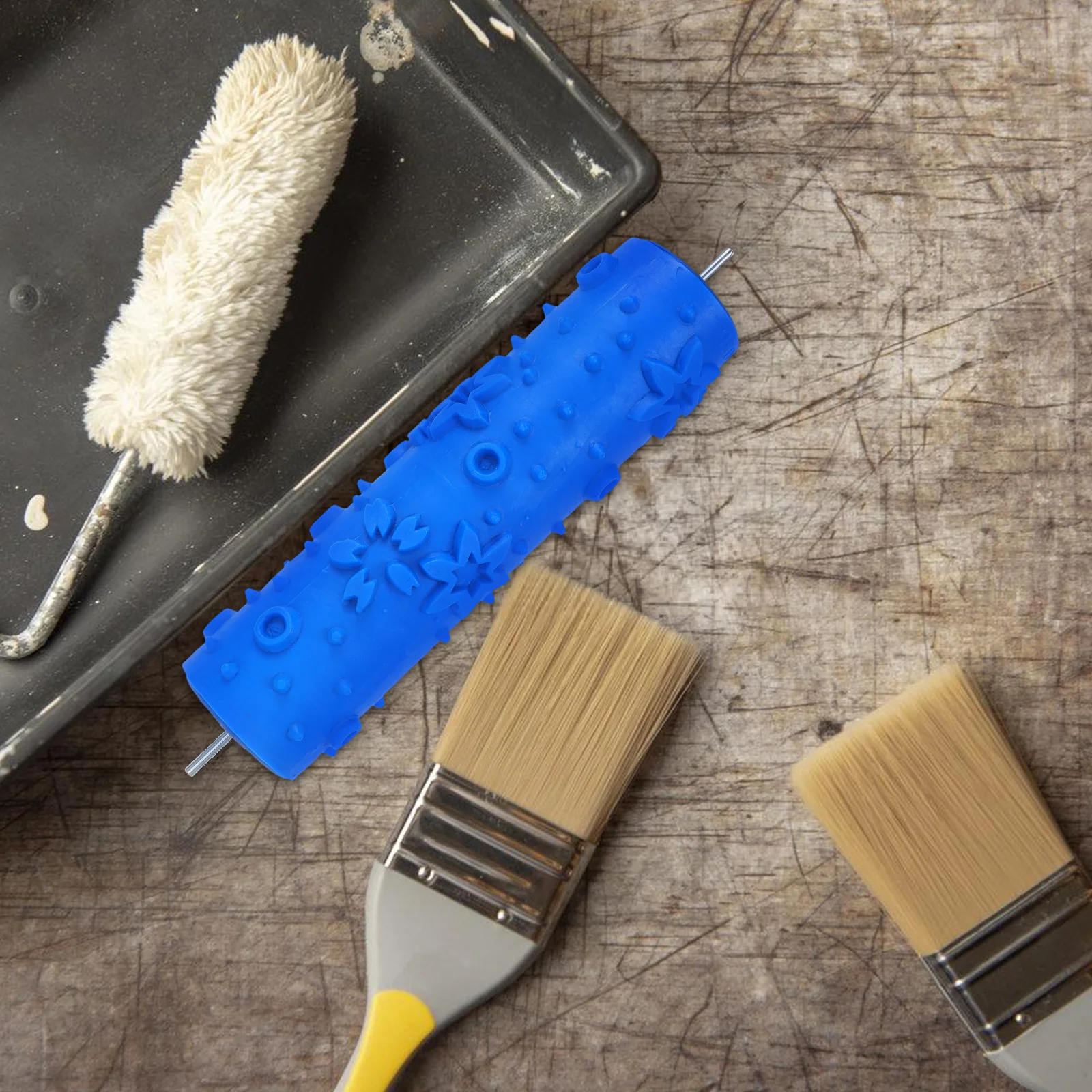 

DIY Patterned Paint Roller Versatile Application for Walls Ceilings Unique Patterns Decoration Refillable Kit