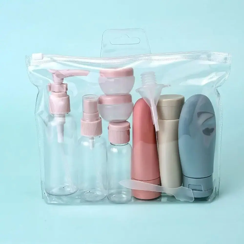 11Pcs/Set Squeeze Tubes Travel Bottles Set With Storage Bag Fine Mist Liquid Cream Lotion Containers Empty Refillable