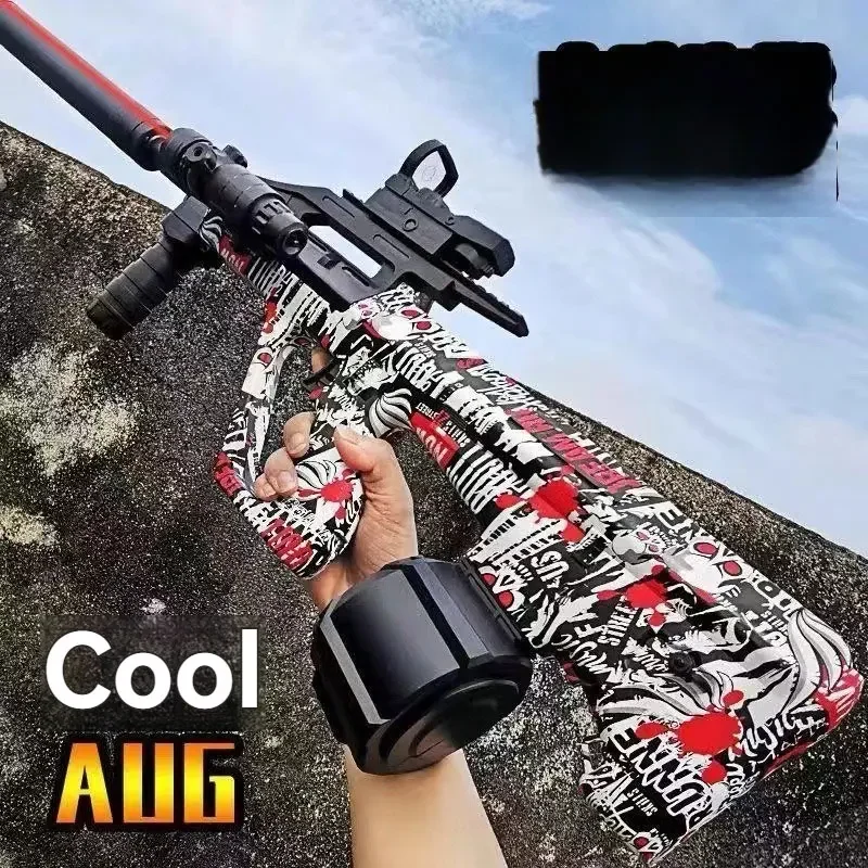 AUG-Pistolas De Gel Elétrico Para Meninos, Pistola De Brinquedo Manual, Pistola De Bola De Água, Pistola De Paintball, Armas De Tiro De Airsoft, CS Falso, 2 Modos