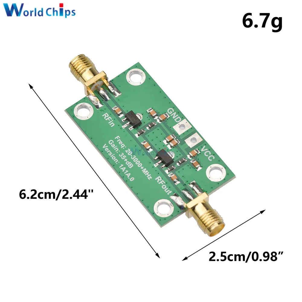 20-3000MHz Broadband RF Amplifiers 35dB Gain Low Noise LNA RF Broadband Amplifier Module 3.3-6V 150mA Amp Board