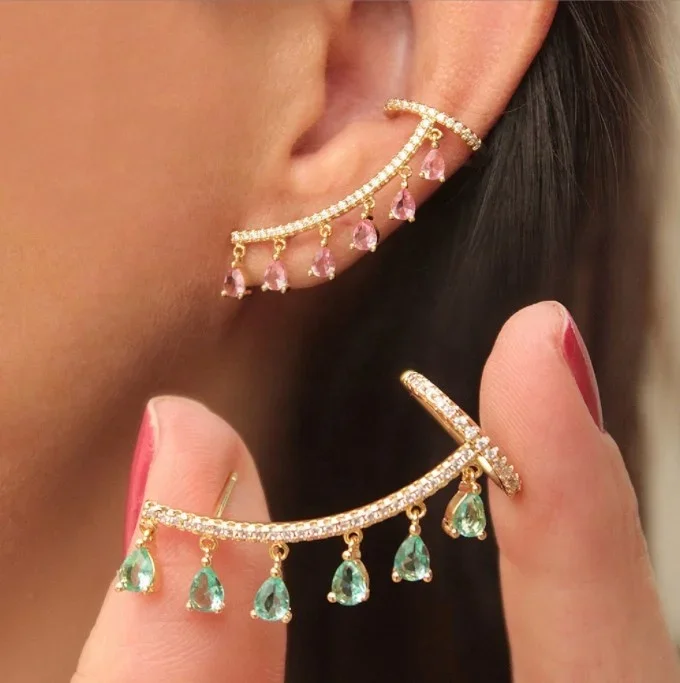 Gaby new  arrive 	 ear cuff earrings jewelry water drop ear cuff gold  earrings non pierced clip body jewelry