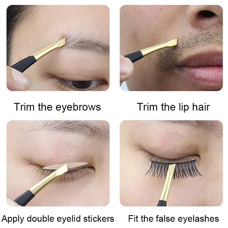 Clipes para sobrancelhas, pinças de aço inoxidável, cílios postiços, modelagem de sobrancelhas com bordas inclinadas, aparar barba, ferramentas de beleza e maquiagem