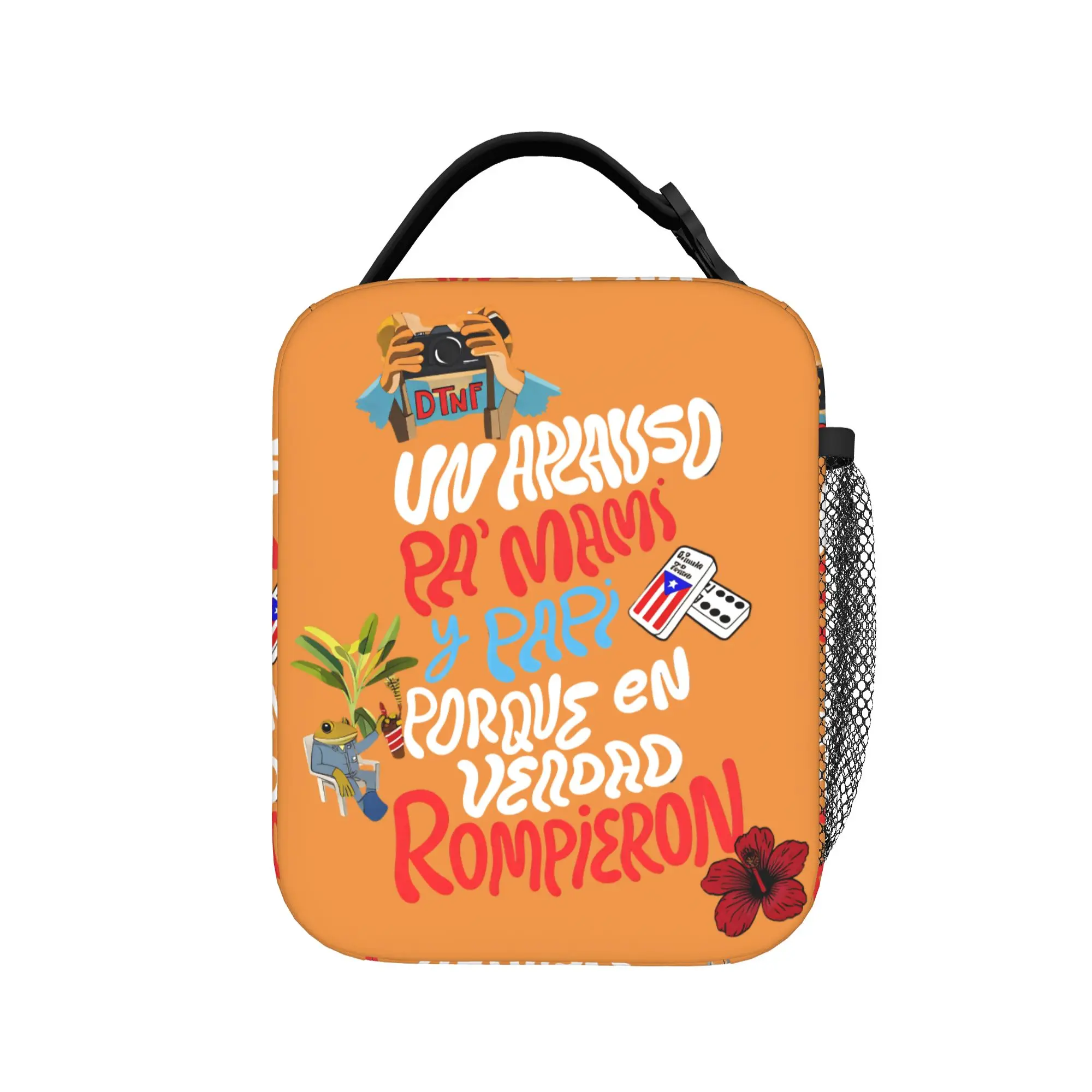 Rapper Bad Bunny Lunch Bag  Cute Lunch Box Travel Portable Zipper Tote Food Bags For Unisex Oxford Print Cooler Bag
