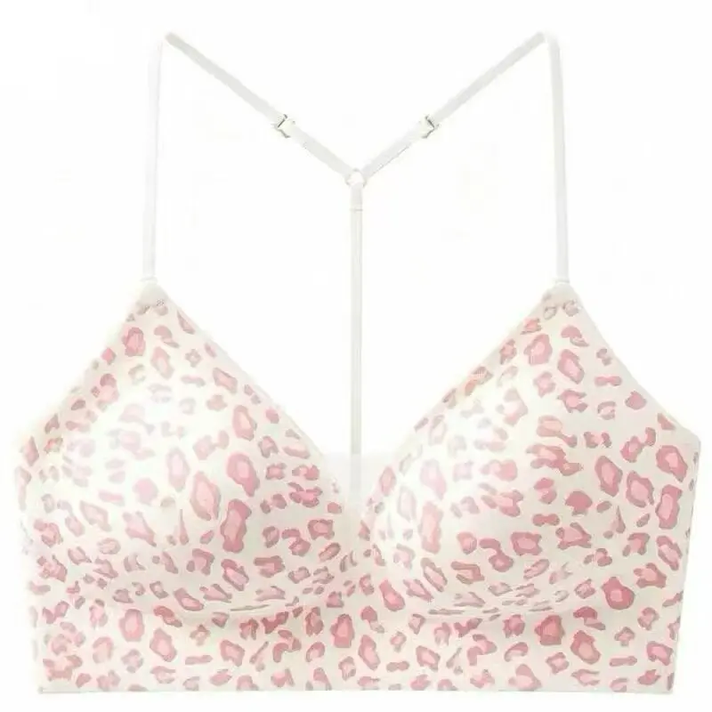 Women Halter French Deep V Mesh Bralette Thin Shoulder Straps Beautiful Back Breathable Seamless Triangle Cup Thin Underwear Bra