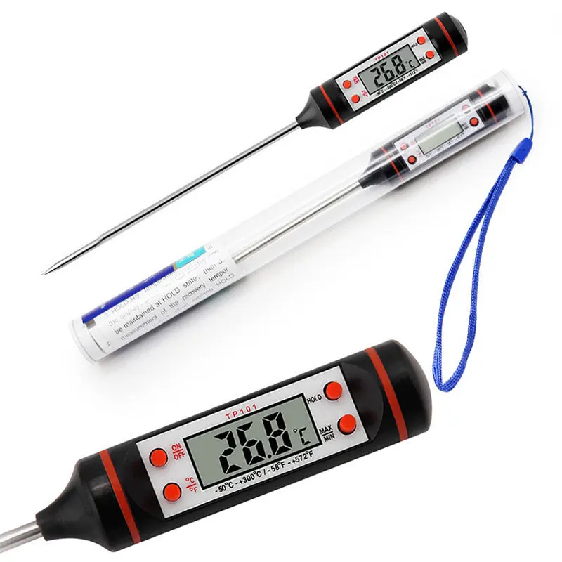 80pcs Tp101 Black And White Food Baking Digital Kitchen Thermometer Electronic Probe Liquid Bbq Temperature Measuring Pen