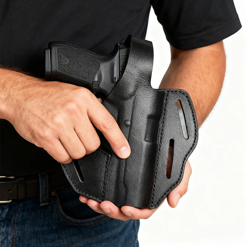 

Outdoor 92/92g Waist-Mounted Holster Leather Duty Quick-Draw Holster Handmade Thickened-Grain Cowhide Holster For Type 92 Pistol