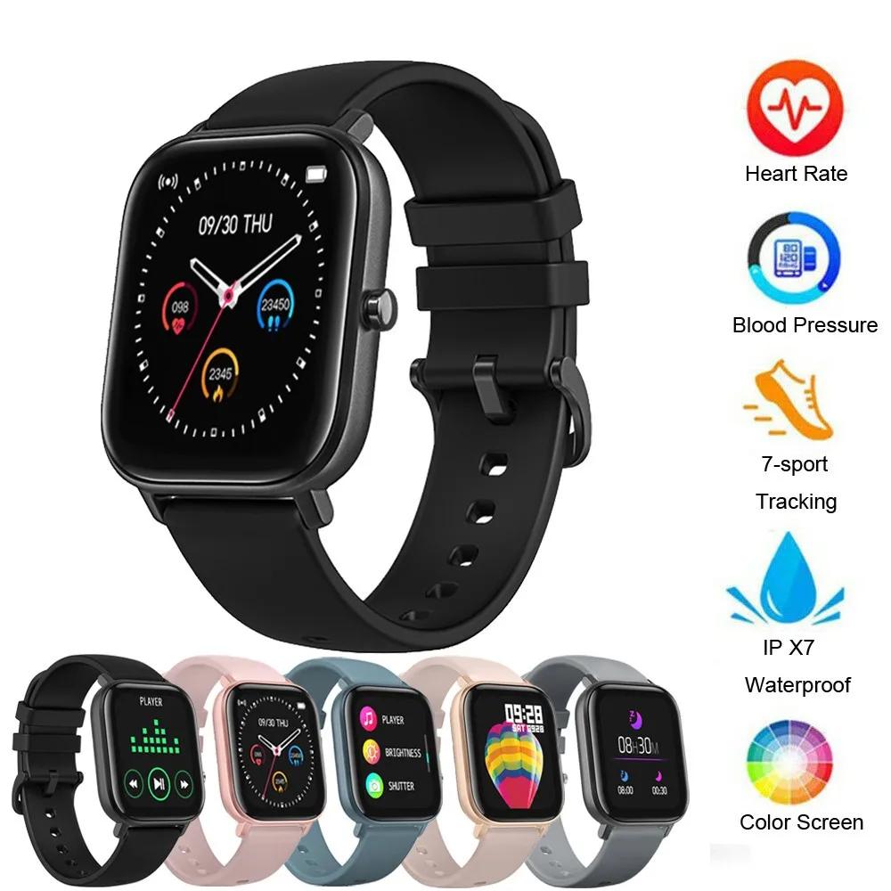 P8 Sports Smart Watch Fitness Heart Rate Smart Bracelet Touch-Screen IPX7 High Definition Multi-language Support Sports Watch