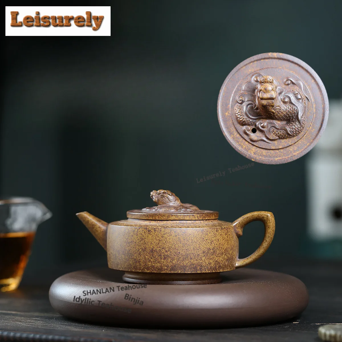 

220ml Elegant Yixing Purple Clay Teapots Handmade Dragon Pot Raw Ore Wood-fired Porcelain Mud Kettle Zisha Tea Set Tableware