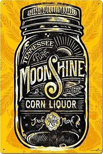 Retro Metal tin Sign Tennesee Moonshine Liquor Sign Funny Home Cave Garage bar Wall Decoration Vintage Metal Sign 8 x 12 inch