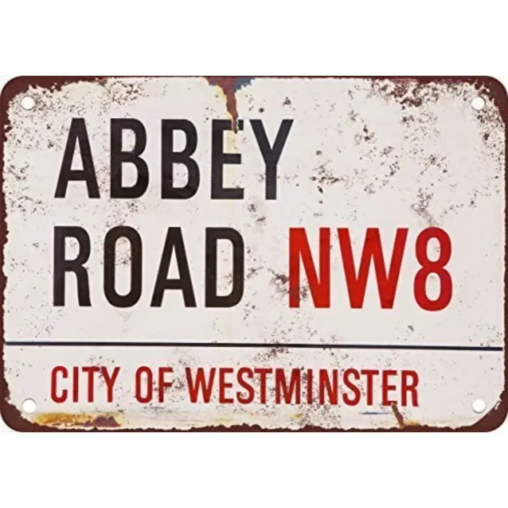 Abbey Road Vintage Look Reproduction Metal Tin Sign 12X18 Inches