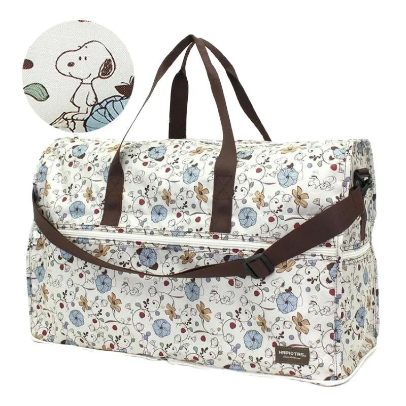 Snoopys Travel Duffel Bag Large Capacity Foldable Portable Luggage Bag Short Trip Business Carry Storage Pouch Daily Outdoor