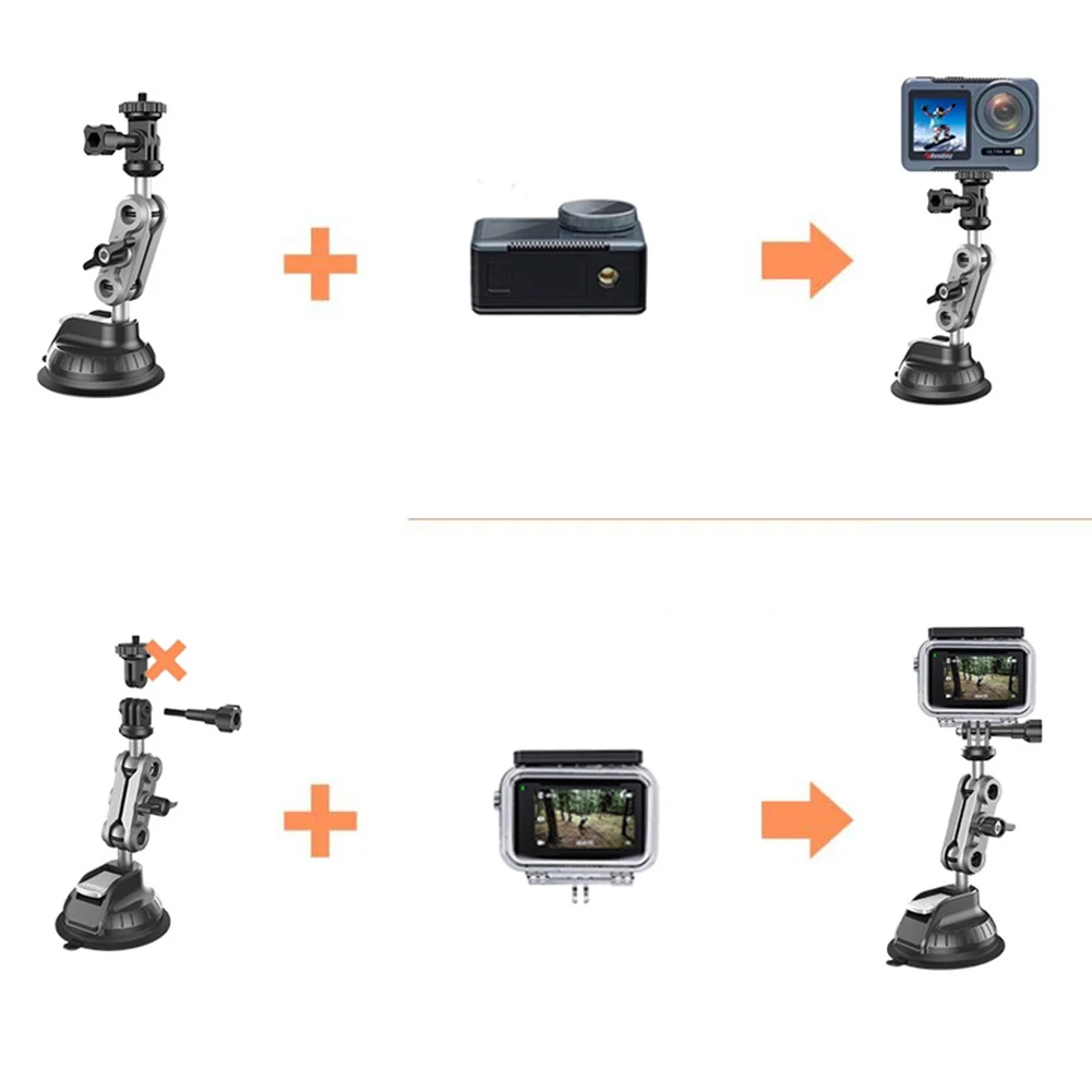 

Vehicle Window Windshield Camera Mount 1/4 Inch Camera Car Suction Mount 360 Adjustable for Gopro Insta360 DSLR Action Camera