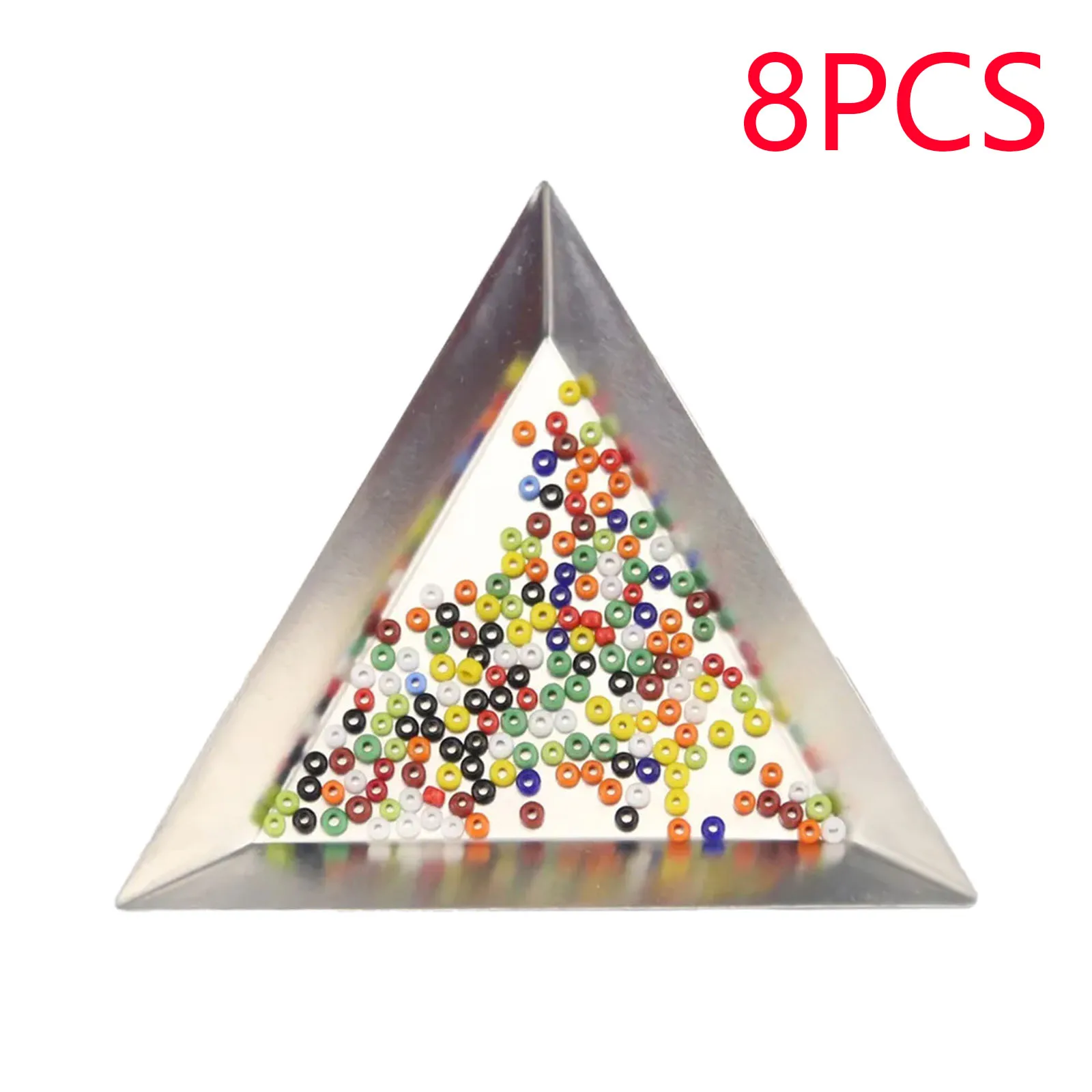 8 Pieces Triangle Sorting Trays Triangle Sorting Storage Plates Art Tray for Beading Rhinestones Gems Jewelery Making Painting