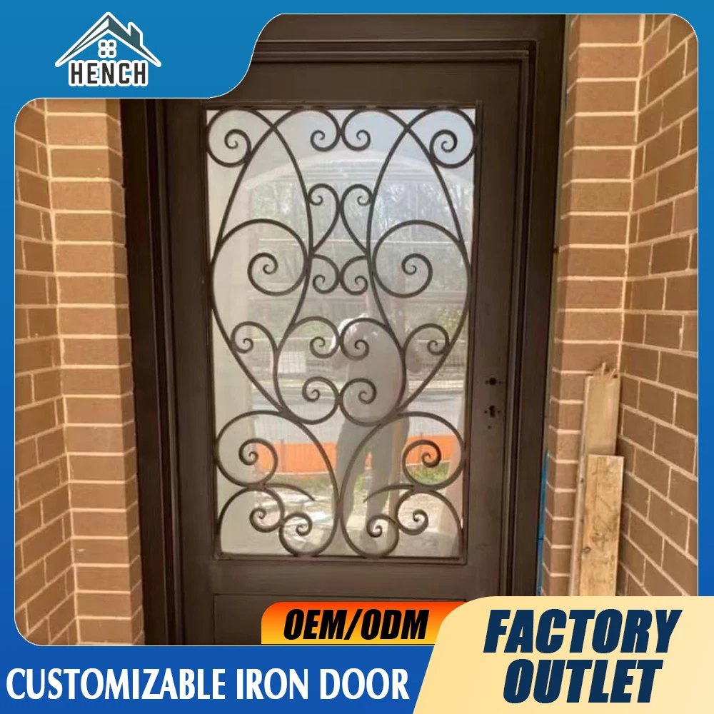 Modern French Glass Wrought Iron Front Doors Stylish and Secure Iron Double Doors