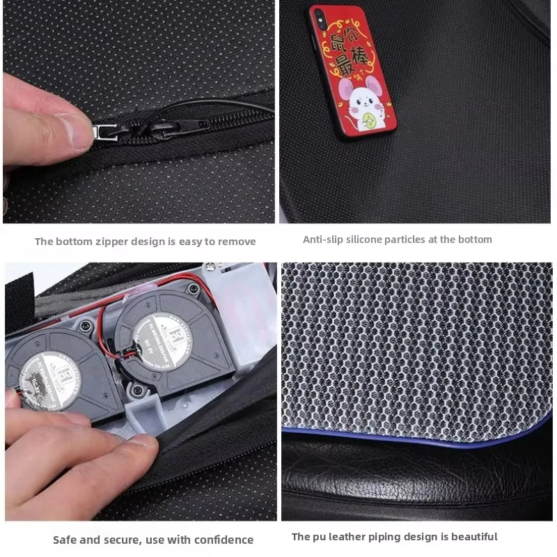 Summer Car Seat Cushion 3D Honeycomb Breathable Cushion USB Interface Fan Blowing Comfortable Cool Cushion for Car Home Cushion view 6