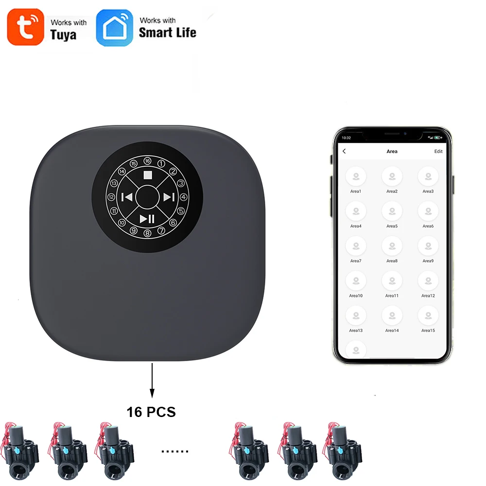 

Умный контроллер орошения с Wi-Fi, садовый таймер для подачи воды с клапаном, умная система полива с Wi-Fi