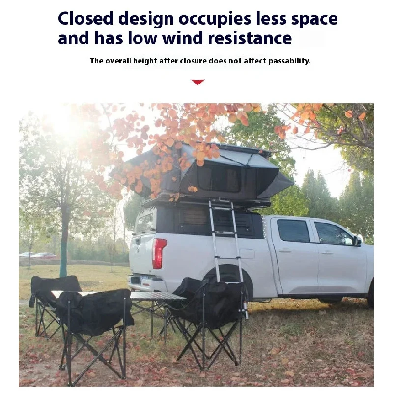 

Three-Door High Cover Helicopter Top Double Sleeping Tent for Pickup Trucks Aluminum Alloy Shell Camping Tent Manual Operation