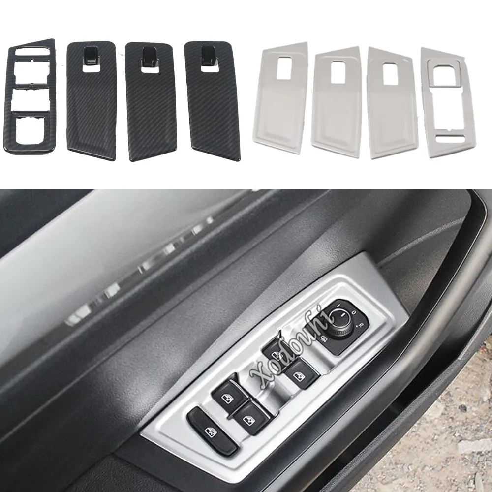Sticker Door Window Glass Panel Armrest Lift Switch Button Trim Frame For Volkswagen VW T-ROC TROC 2017 2018 2019 2020 2021 2022