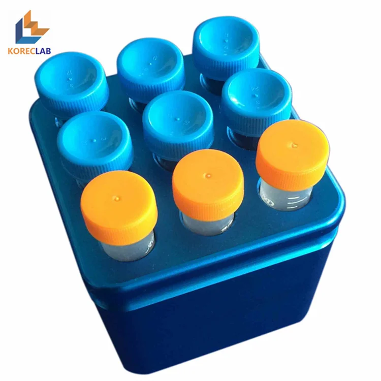 Attrezzatura da laboratorio Rack per provette per micro-centrifuga da 9 pozzetti da 15 ml Portaprovette in alluminio