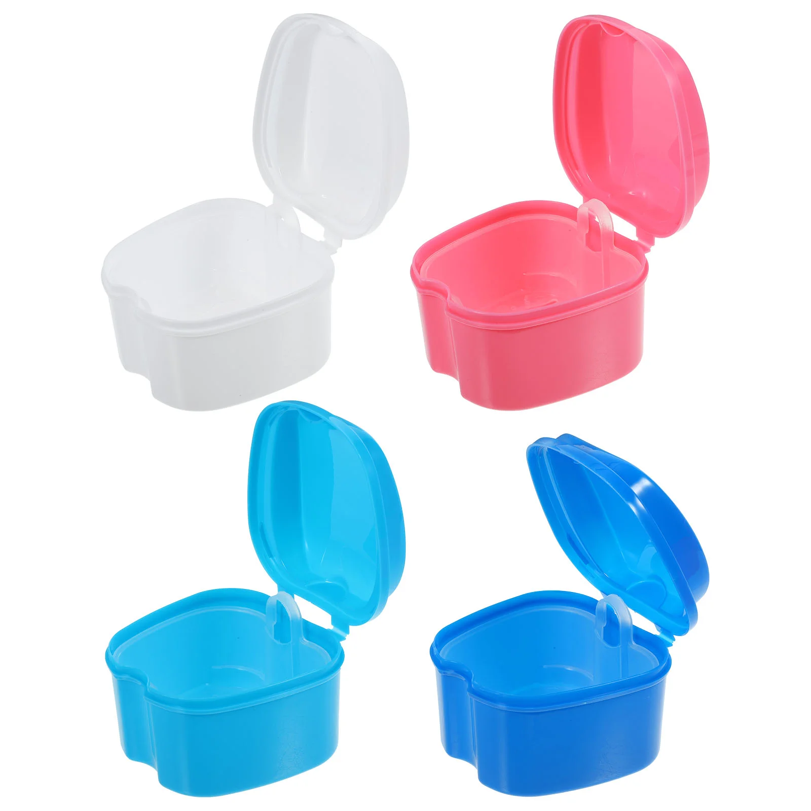 Boîte de 4 pièces avec couche filtrante, brosse, étui pour fausses dents, tasse Portable, protège-dents de voyage, support professionnel