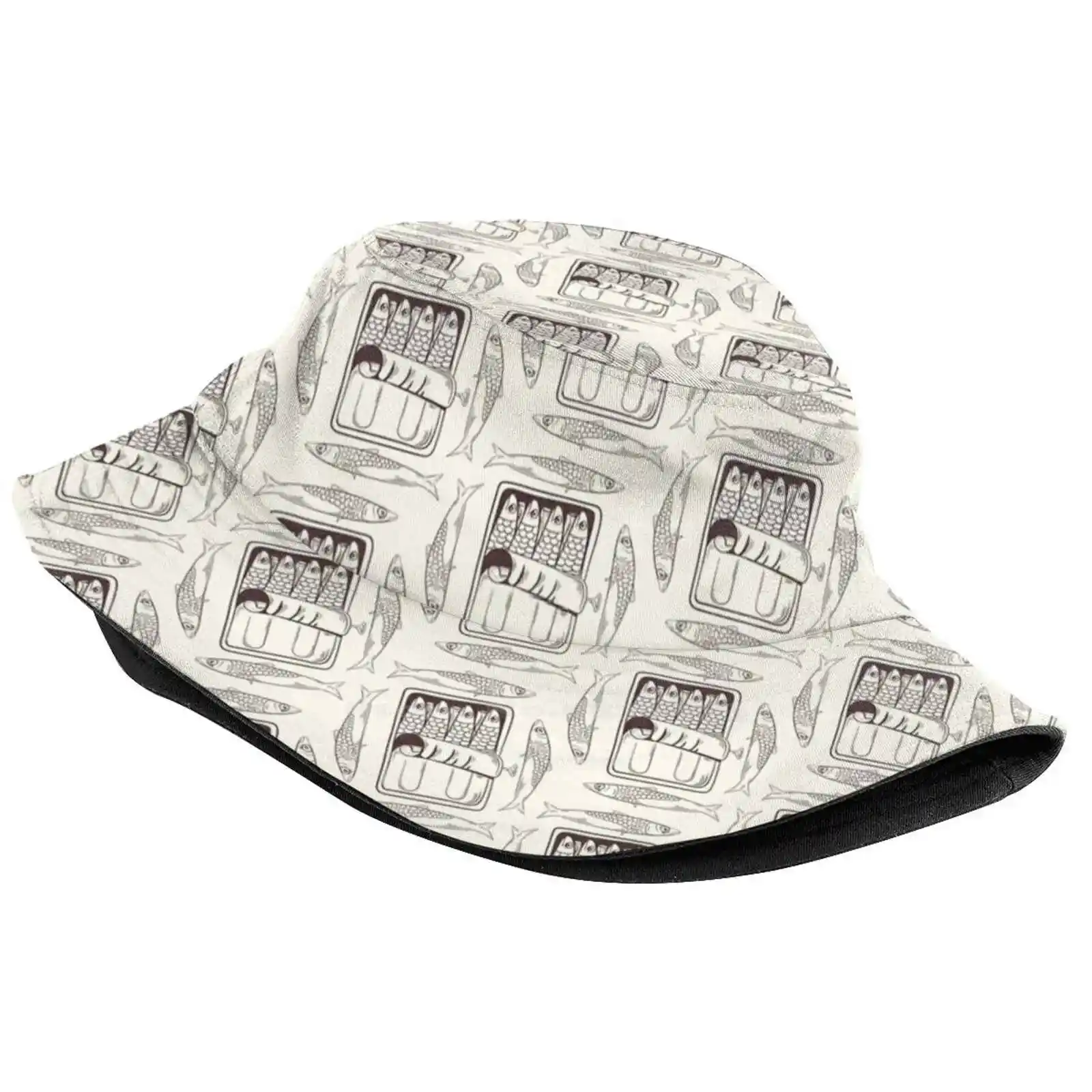 Sardine Pattern Uv Protection Foldable Bucket Hats Women Men Sardines Pattern Sardine Pattern Fish Pattern Tin Of Sardines Can