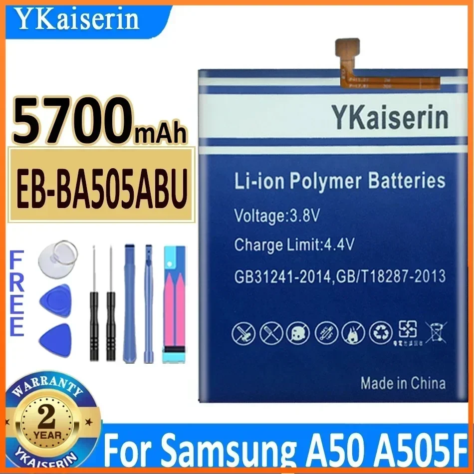 YKaiserin EB-BA505ABN EB-BA505ABU 5700mAh Battery for SAMSUNG Galaxy A50 A505F SM-A505F A505FN/DS/GN A505W A30s A30 Batteries