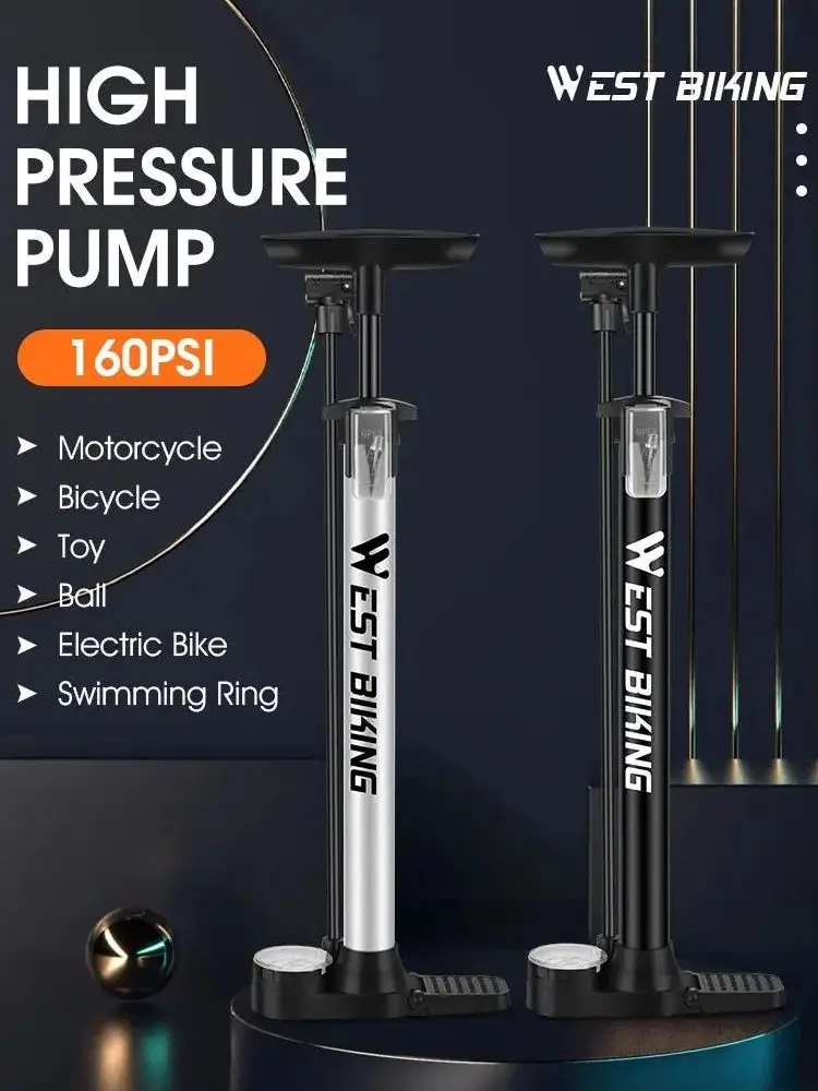 AliExpress West Biking WEST BIKING Bicycle Air Pump High Pressure Cycling 160 PSI Floor Pump MTB Road Bike Schrader Presta Valve Ball Tire Inflator