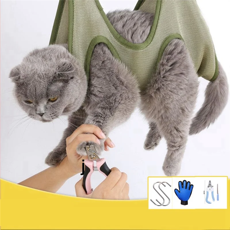 Nail Scissors Anti-Scratch Bite Fixed Bag Bath Trim Restraint Bag Pet Grooming Hammock Hanging Pet Supplies