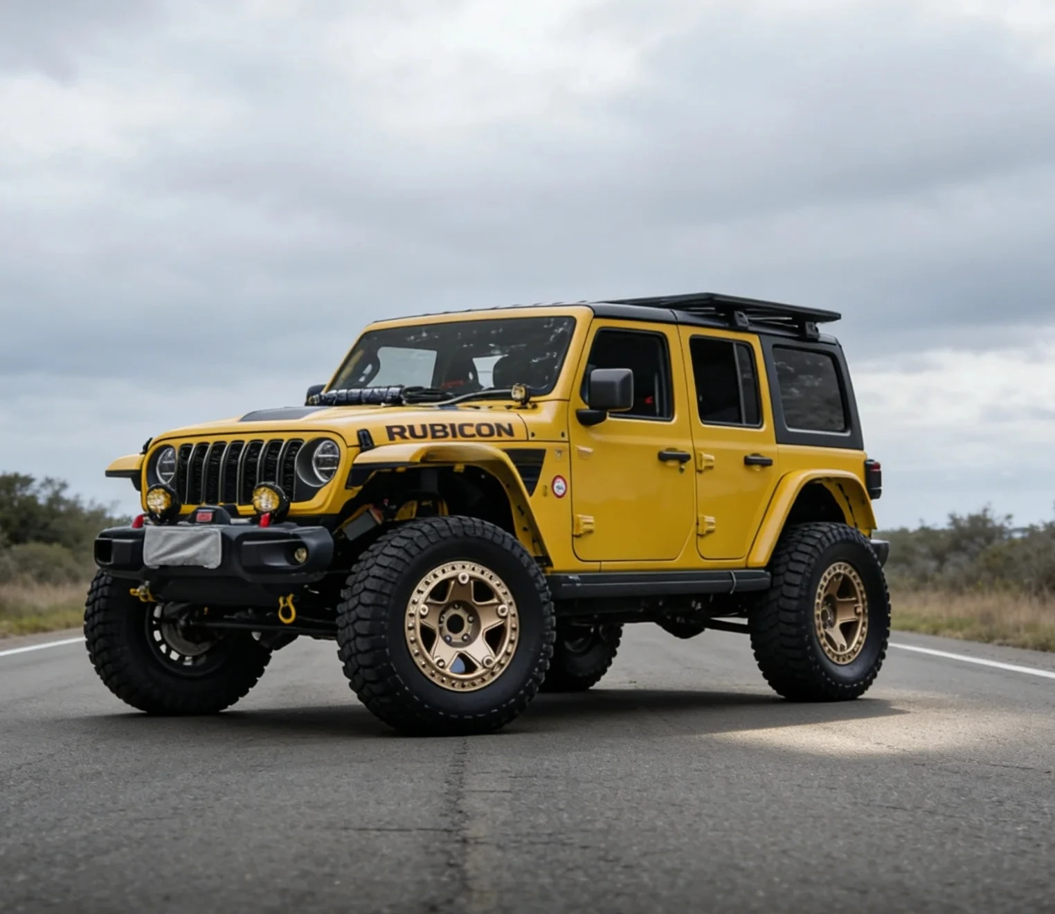 

New Matte Bronze Five Spoke Off-Road Forged Aluminium Alloy Wheels With Custom Cap For Jeep Wrangler PCD 71.5mm ET-12mm