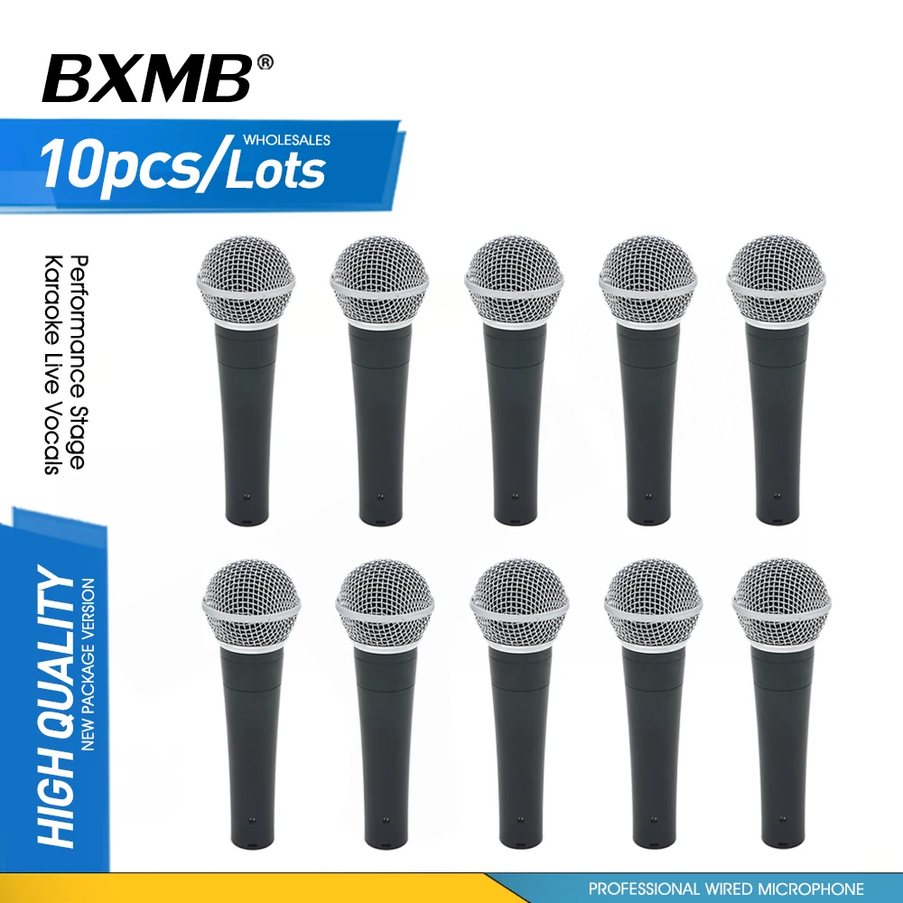 10pcs/Lot High Quality Version Wholesales Professional Wired Microphone Dynamic Handheld Mic For Live Vocals Karaoke Performance