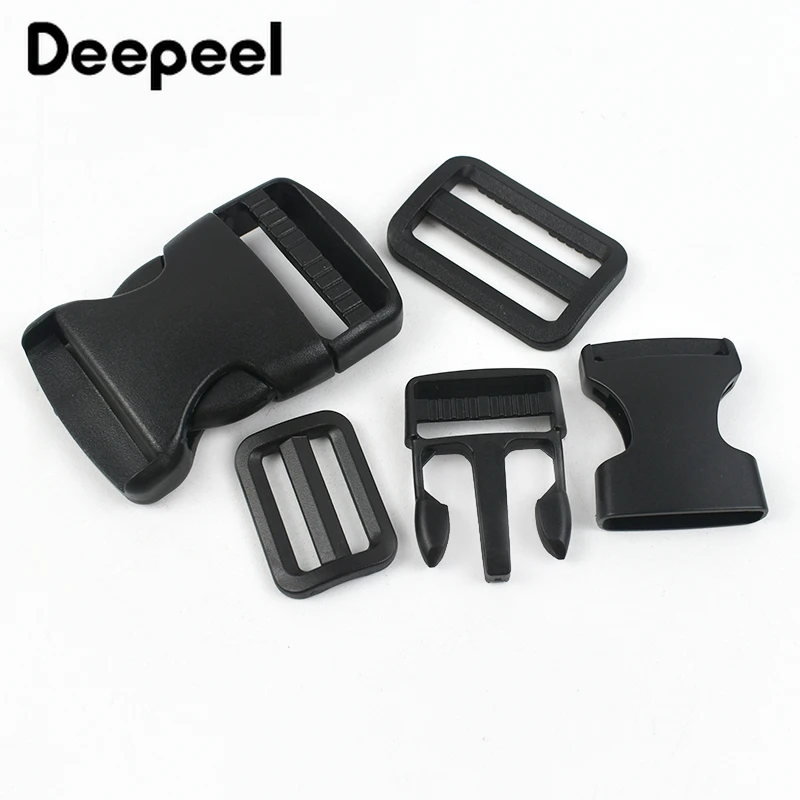 1-5Set 20-50mm Plastic Release Buckle Nylon Webbing Adjust Slider Side Clip Clasp Bag Strap Backpack Dog Collar Tape Accessories