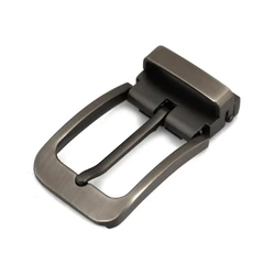 1pcs 35mm Metal Brushed Men Belt Buckle Gun Bakck Clip Single Pin Half Buckle Leather Craft Belt Fit for 32-34mm Width Strap