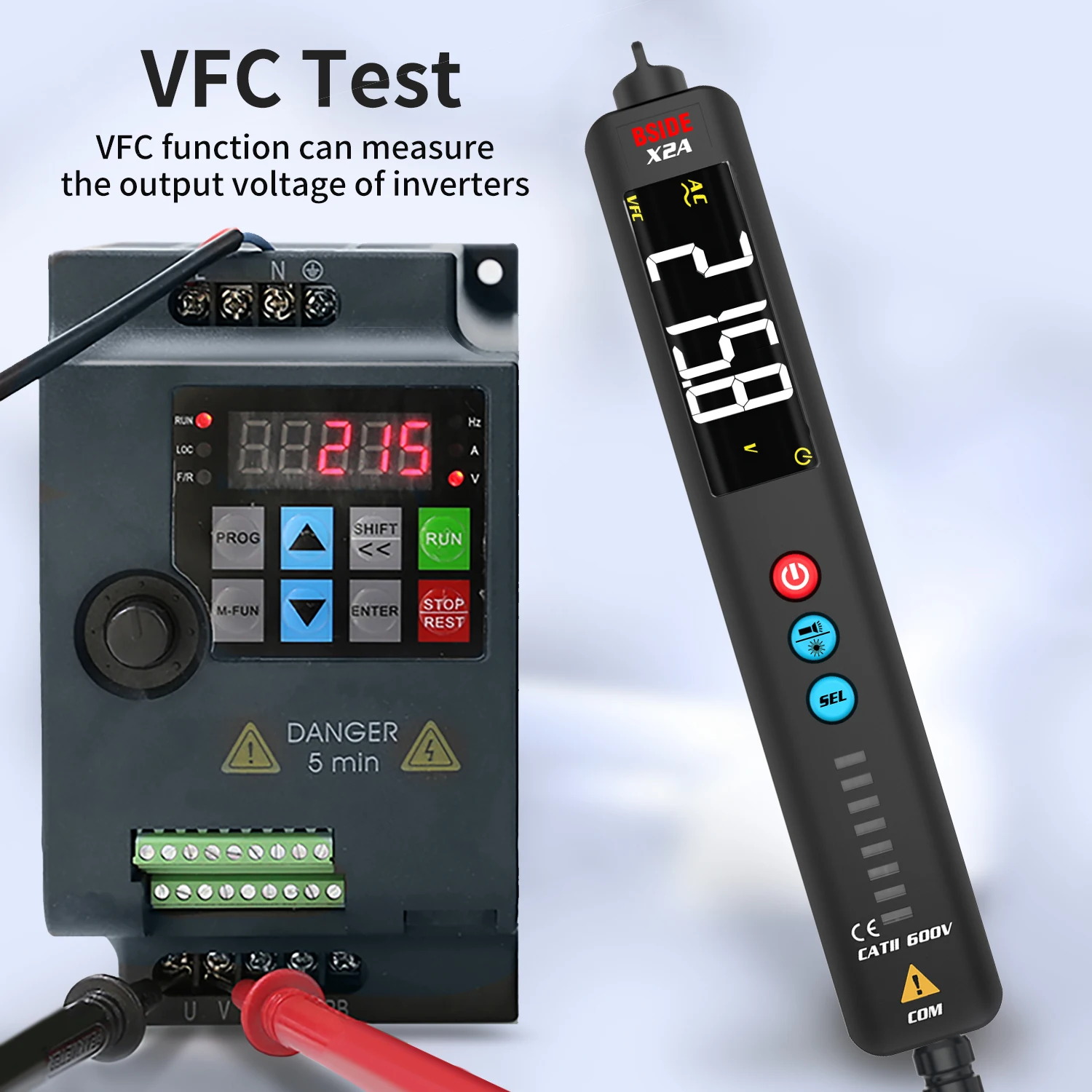 MAXRIENY Multímetro Digital Tensão Tester Sem Contato Tensão Detector Pen Medida Capacitância VFC Diodo Live Check Elétrica