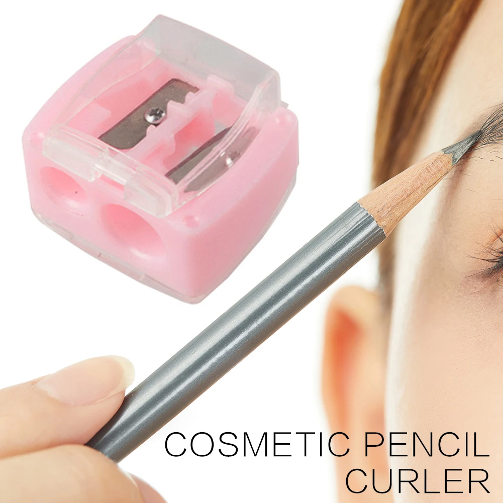 Double Holes Precision Lipstick Cosmetic Pencil Sharpener Portable Eyebrow Lip Liner Eyeliner Pencil for Girls School Supplies